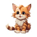 Fluffy Orange Striped Kitten Posing Royalty Free Stock Photo